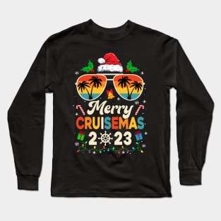 Merry Cruisemas 2023 Christmas Santa Reindeer Cruise Retro Long Sleeve T-Shirt